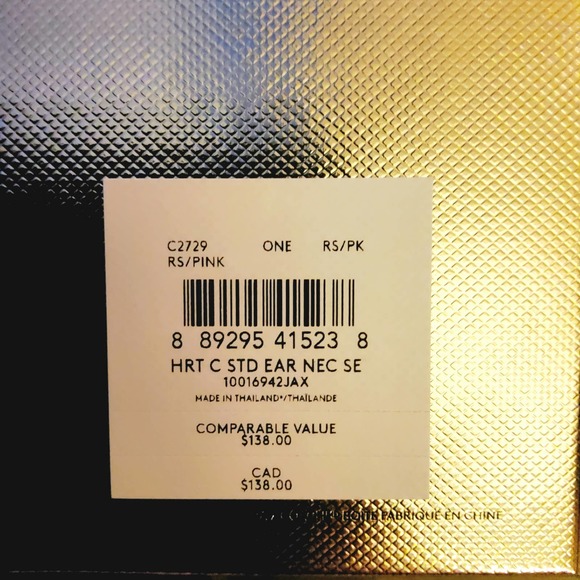 COACH HEART NECKLACE AND STUD EARRINGS SET - Picture 3 of 3